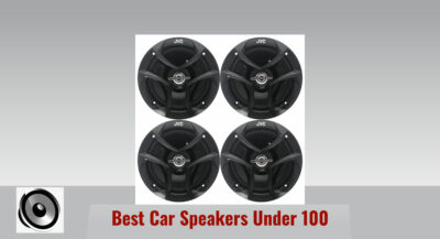 Best Car Speakers Under 100.four same size car speaker . branding JVC in center and upper boarder . with white background
