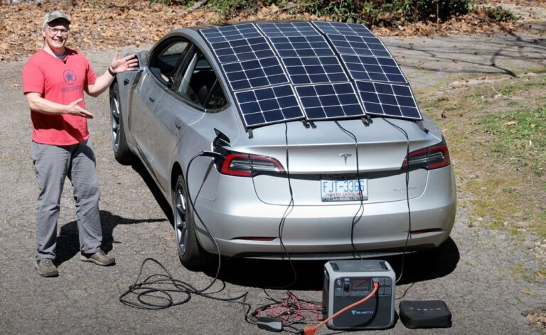 Charging A Car Battery With A Portable Solar Panel